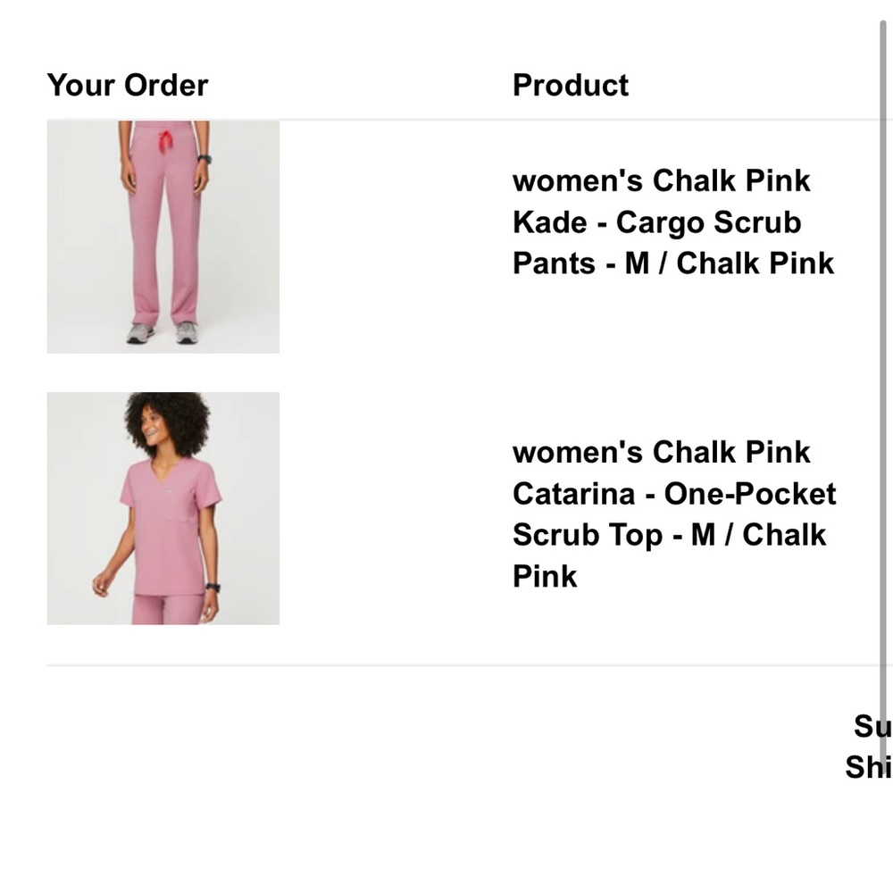 Figs scrub set Chalk Pink Medium